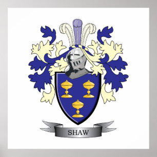 Poster Manteau de crête de famille de Shaw des bras