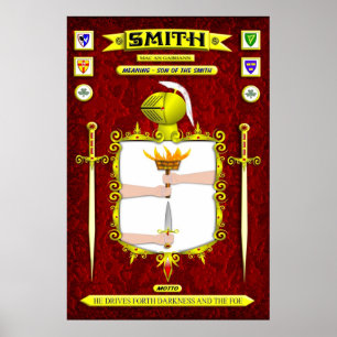 POSTER MANTEAU DE FAMILLE DE SMITH DU CREST ET DE