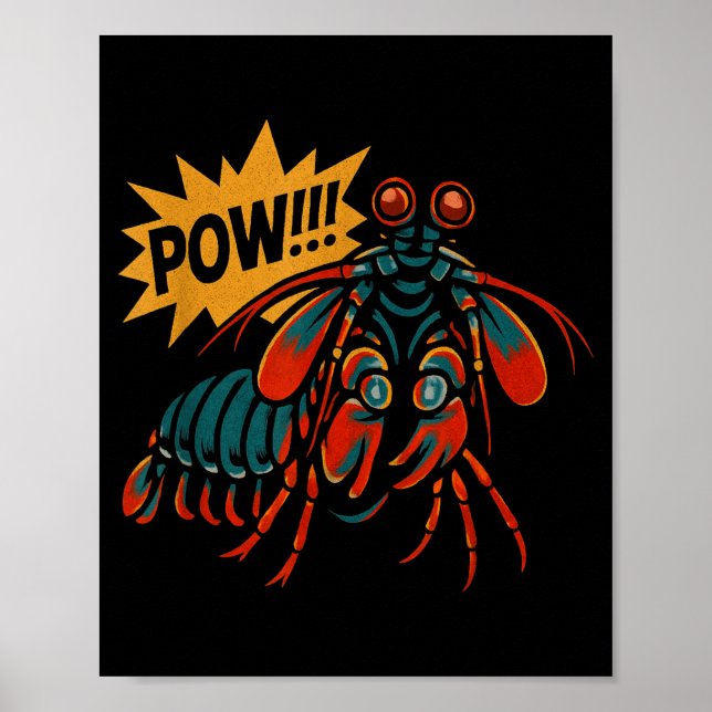 Poster Mantis Shrimp W Punch Funny Ocean Animal  (Devant)