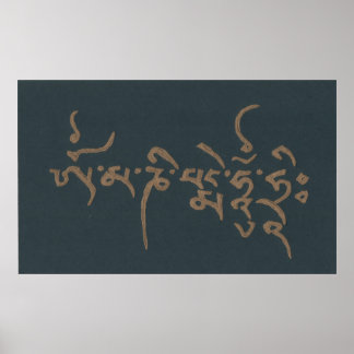 Poster Mantra OM MANI PADME HUNG HRI