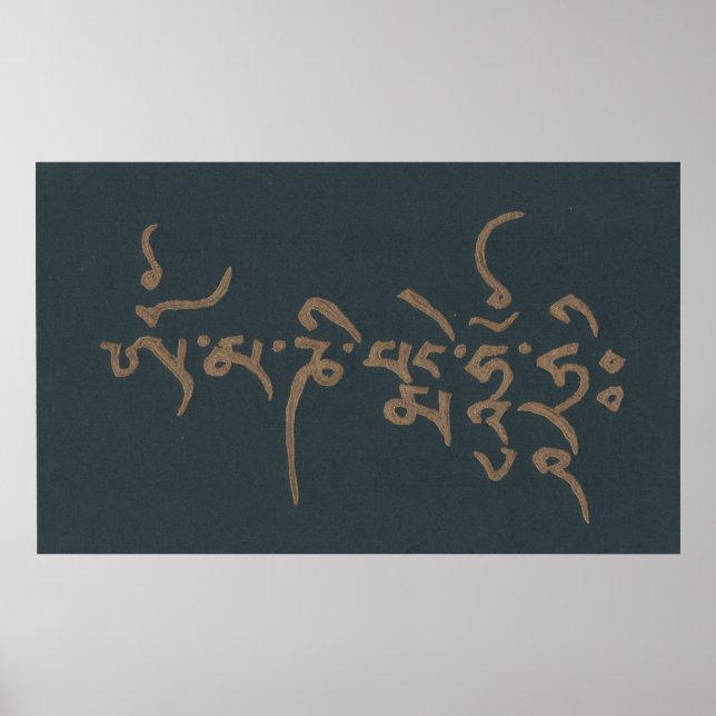 Poster Mantra OM MANI PADME HUNG HRI (Devant)