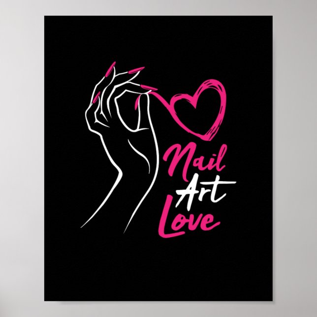 Poster Manucure à ongles amoureux à ongles (Devant)