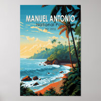 Manuel Antonio Parc National Travel Art Vintage