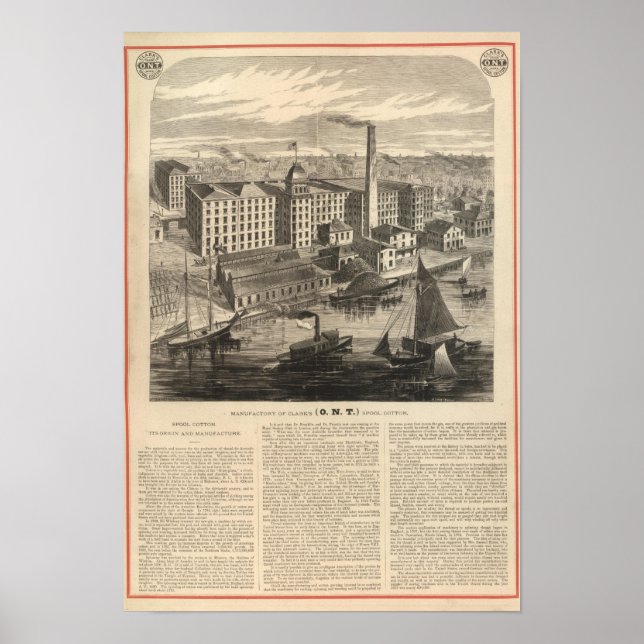 Poster Manufacture de coton ONT Spool de Clark (Devant)