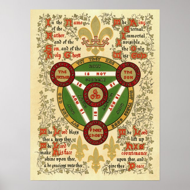 Poster Manuscrit éclairé de la Sainte Trinité (Devant)