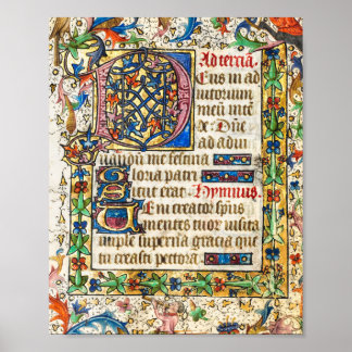 Poster Manuscrit lumineux médiéval