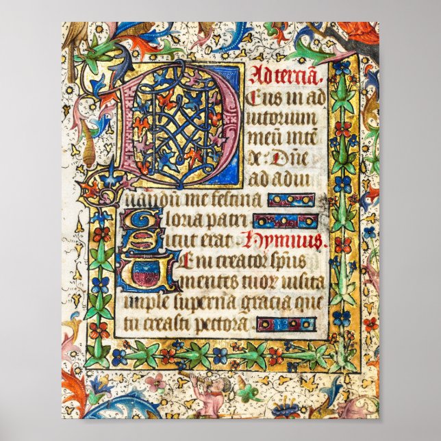 Poster Manuscrit lumineux médiéval (Devant)