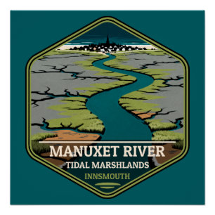 Poster Manuxet River Tidal Marshlands Innsmouth Vintage
