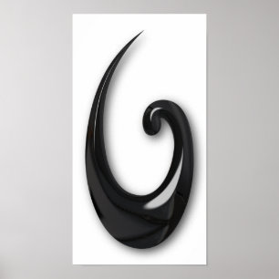 Poster Maori-Poisson Hook-obsidian