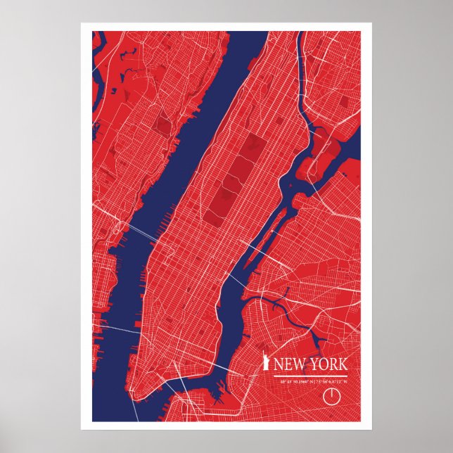 Poster Map de New York (Devant)