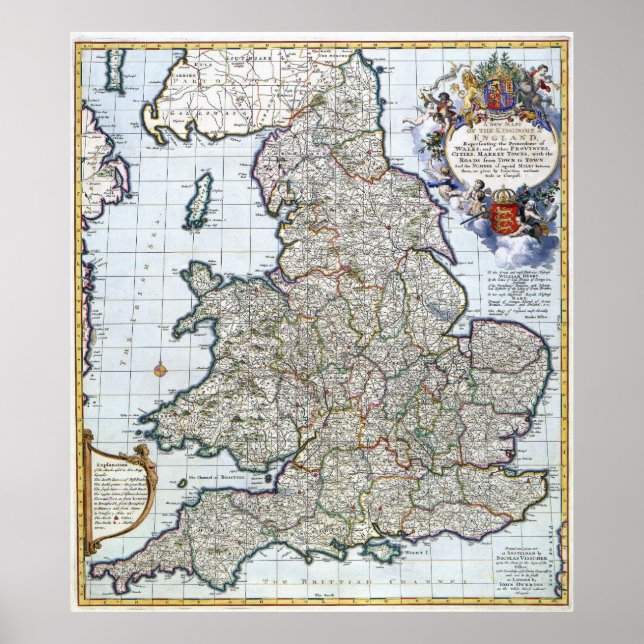 Poster - Map of 14th-century England (Front)