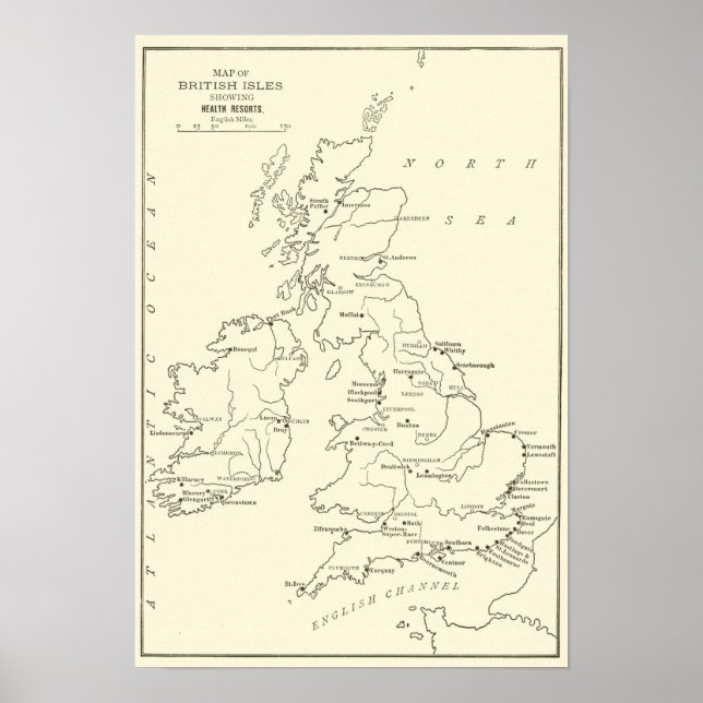 Poster Map of Britain | Refuge sanitaire (Devant)