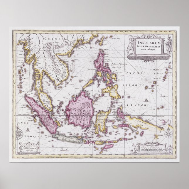 Poster Map of China & Indonesia | 1710 (Devant)