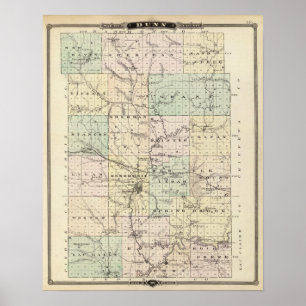 Poster Map of Dunn County, State of Wisconsin