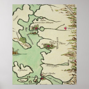 Poster Map of Epirus for 'Andromache' by Jean Racine, fro