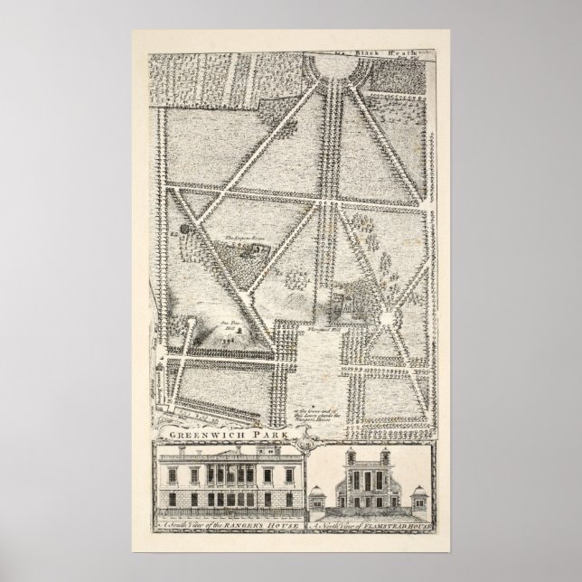 Poster Map of Greenwich Park (Devant)