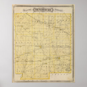 Poster Map of Hendricks County