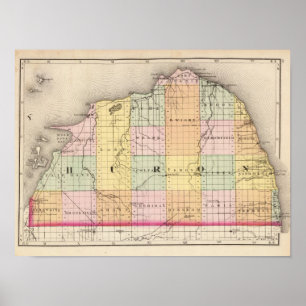 Poster Map of Huron County, Michigan
