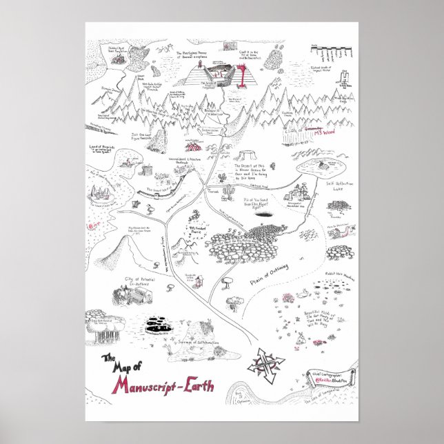 Poster Map of Manuscript Earth (Devant)