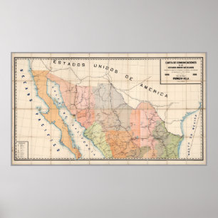 Poster Map of Mexico