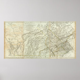Poster Map Of Pennsylvania