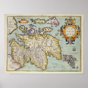 Poster Map of Scotland Écosse militaire
