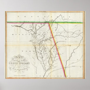 Poster Map of the Seat of War among the Creek Indians