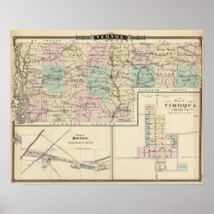 Poster Map of Vernon County, Arcadia and Viroqua