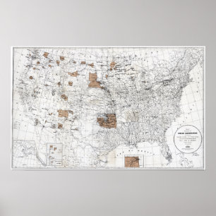 POSTER MAP : RÉSERVATION, 1888