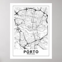 Mapa Da Cidade Porto Estilo Linha Clássico