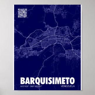 Poster Mapa de Barquisimeto - Carte de la ville du Venezu