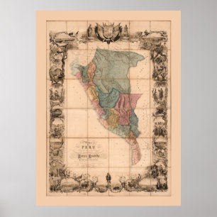 Poster Mapa del Peru (1862)