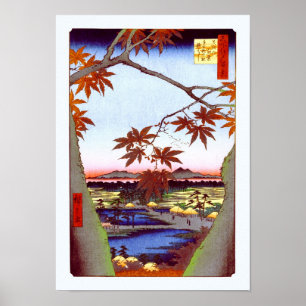 Poster Maple Trees Tekona Hiroshige Art japonais
