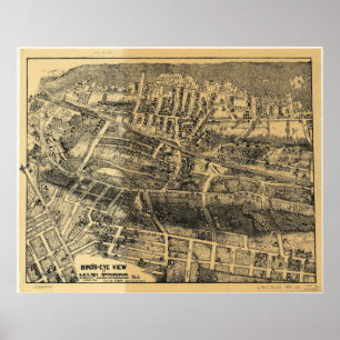 Poster Maplewood 1910, NJ Birds Eye View Panoramic Map