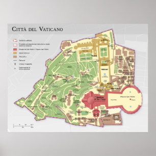 Poster Mappa della Città del Vaticano diagramme Vatican