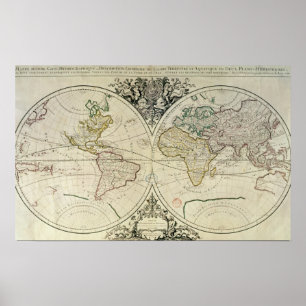 Poster Mappamonde géohydrographique