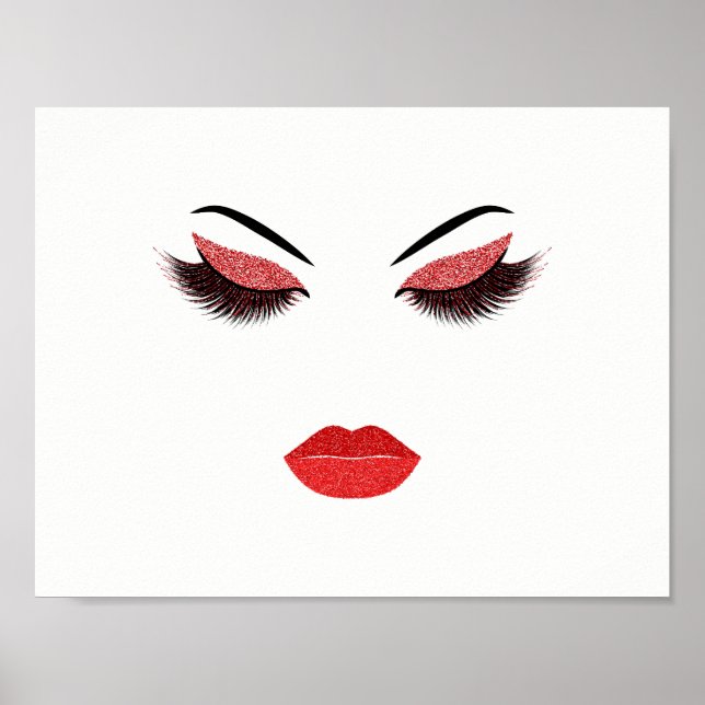 Poster Maquillage avec effet parties scintillant (Devant)