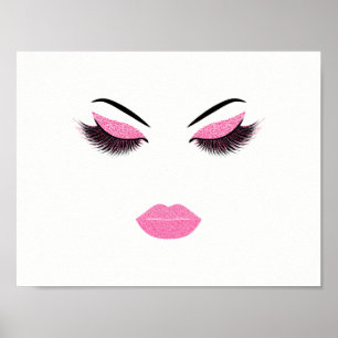 Poster Maquillage avec effet parties scintillant