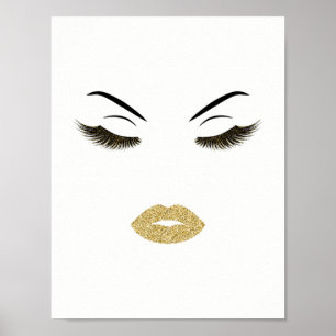 Poster Maquillage avec effet parties scintillant