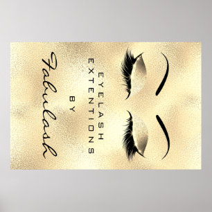 Poster Maquillage Beauté Salon Nom Gold Glam Lux Eyebrows