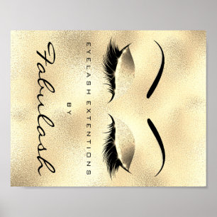 Poster Maquillage Beauté Salon Nom Gold GlamGlitter Eyebr