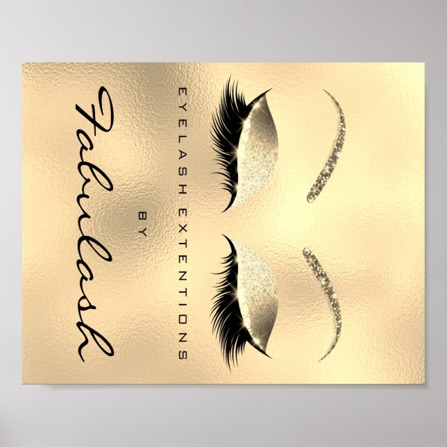 Poster Maquillage Beauté Salon Nom Gold Parties scintilla (Devant)
