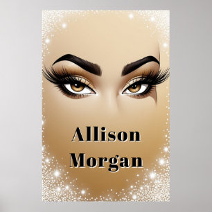 Poster Maquillage des yeux doré glamour avec longs cils ✨
