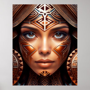 Poster Maquillage facial Abstrait aromatisé maya