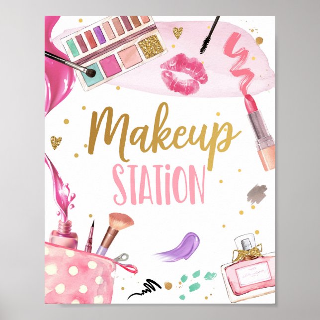 Poster Maquillage Spa Party Girl Glamor Anniversaire (Devant)