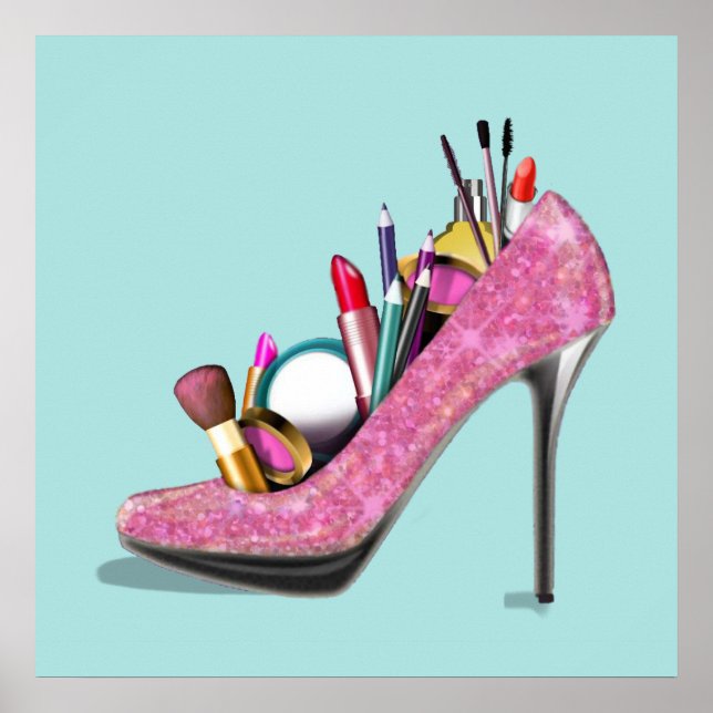 Poster Maquillage talons hauts (Devant)