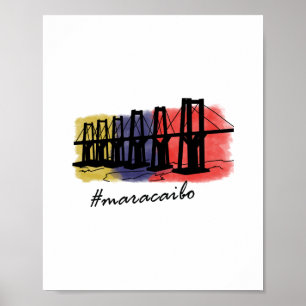 Poster Maracaibo Puente Rafael Urdaneta - Venezuela