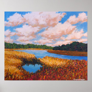 Poster "Marais et nuages"
