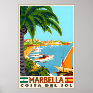 Poster Marbella Costa Del Sol Méditerranée Andalousie