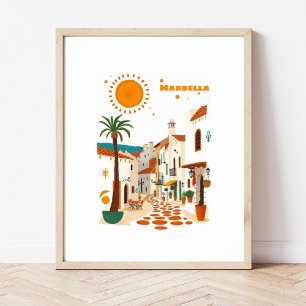 Poster Marbella espagne vacances méditerranée 